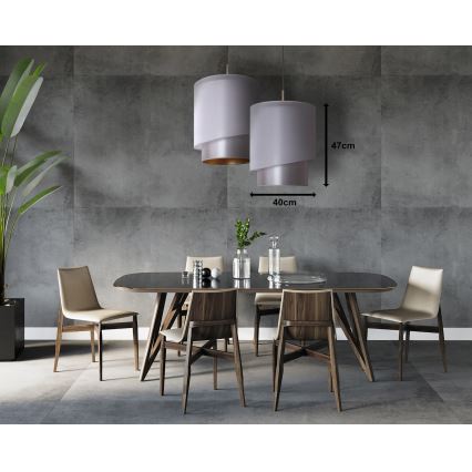Duolla - Luster na sajli PARIS 1xE27/15W/230V pr. 40 cm srebrno/zlatna