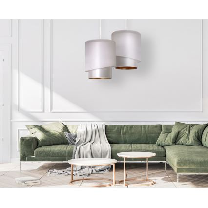 Duolla - Luster na sajli PARIS 1xE27/15W/230V pr. 40 cm srebrno/zlatna