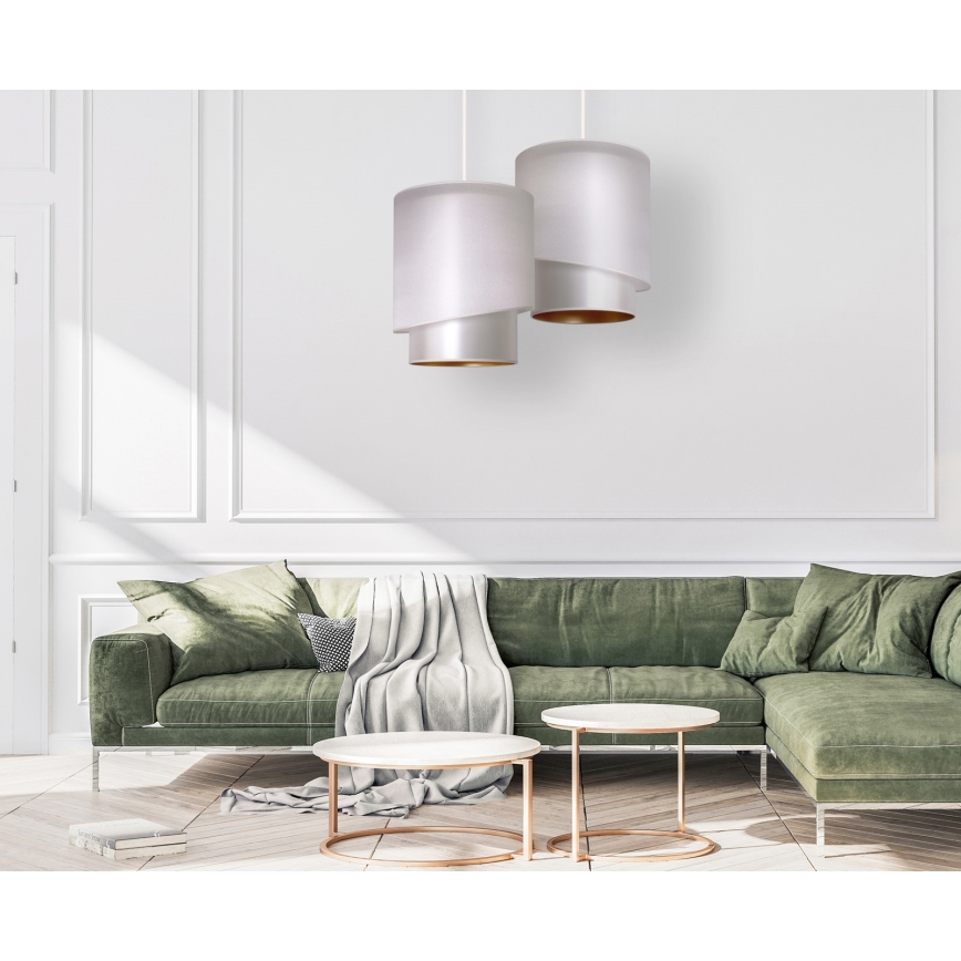 Duolla - Luster na sajli PARIS 1xE27/15W/230V pr. 40 cm srebrno/zlatna