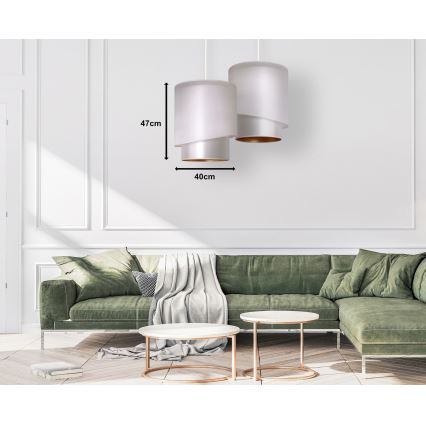 Duolla - Luster na sajli PARIS 1xE27/15W/230V pr. 40 cm srebrno/zlatna