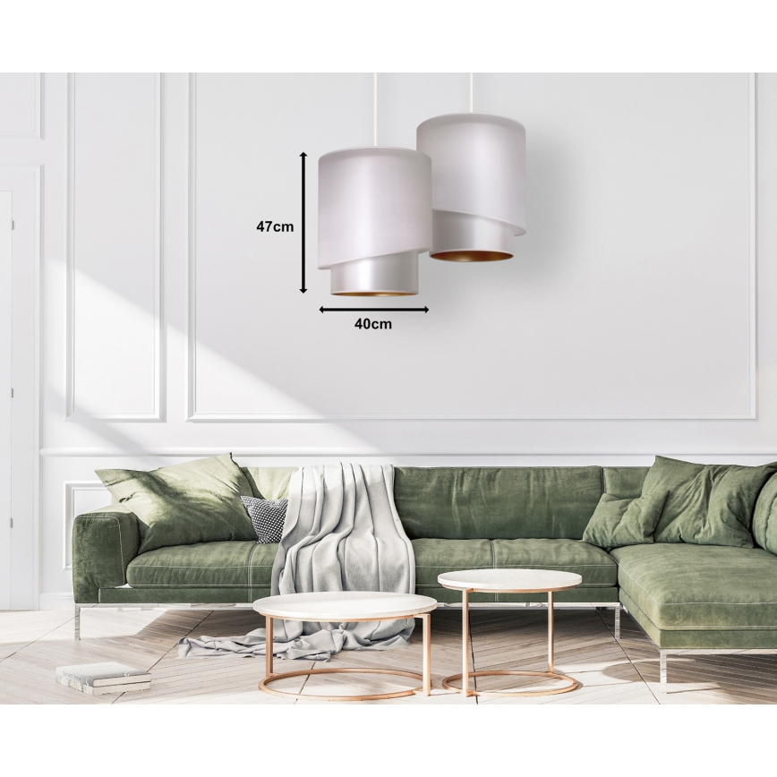 Duolla - Luster na sajli PARIS 1xE27/15W/230V pr. 40 cm srebrno/zlatna