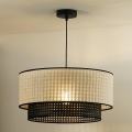 Duolla - Luster na sajli RATTAN YUTE 1xE27/15W/230V pr. 45 cm kremasta/crno