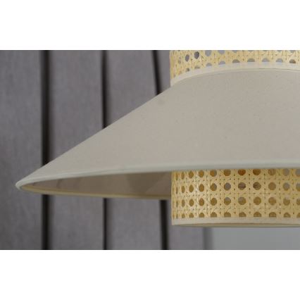 Duolla - Luster na sajli RIO RATTAN 1xE27/15W/230V prečnik 45 cm bež/ratan