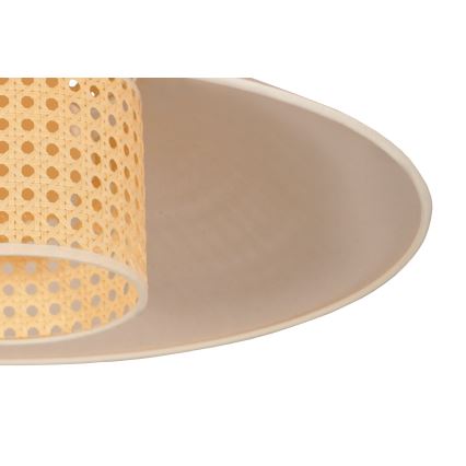 Duolla - Luster na sajli RIO RATTAN 1xE27/15W/230V prečnik 45 cm bež/ratan