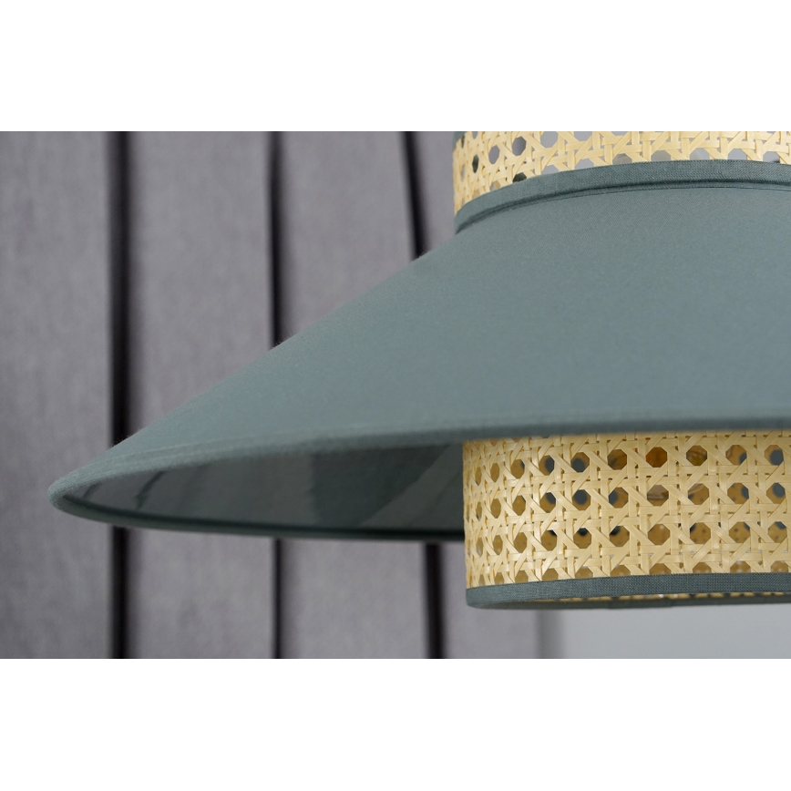 Duolla - Luster na sajli RIO RATTAN 1xE27/15W/230V prečnik 45 cm zelena/ratan