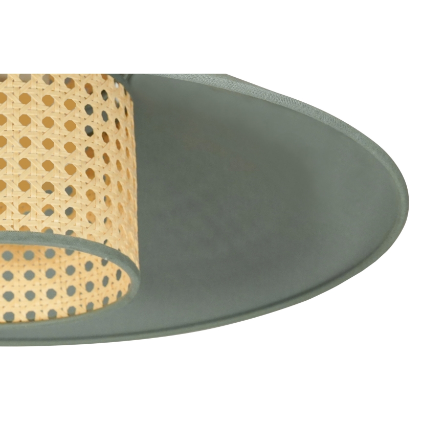 Duolla - Luster na sajli RIO RATTAN 1xE27/15W/230V prečnik 45 cm zelena/ratan