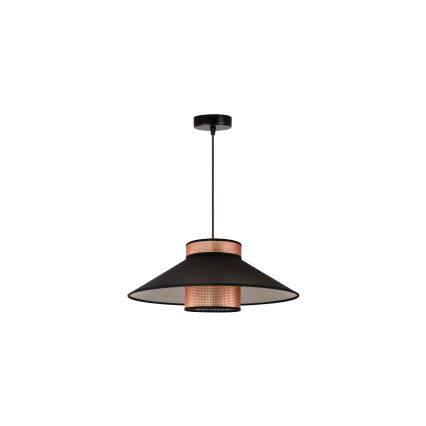 Duolla - Luster na sajli RIO SHINY 1xE27/15W/230V pr. 45 cm crno/bakrena
