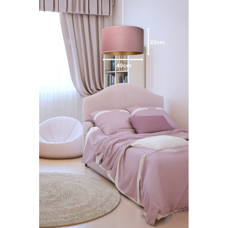 Duolla - Luster na sajli ROLLER 1xE27/15W/230V pr. 40 cm roze/zlatna
