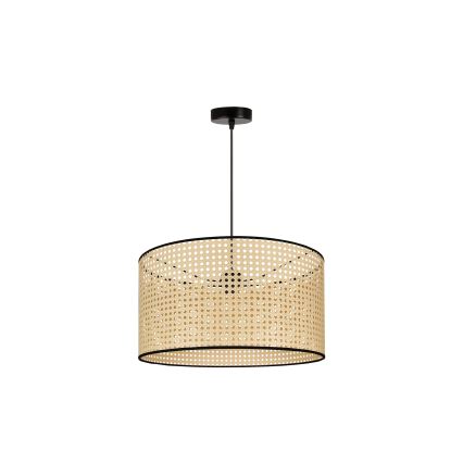 Duolla - Luster na sajli ROLLER 1xE27/15W/230V pr. 45 cm ratan/crno