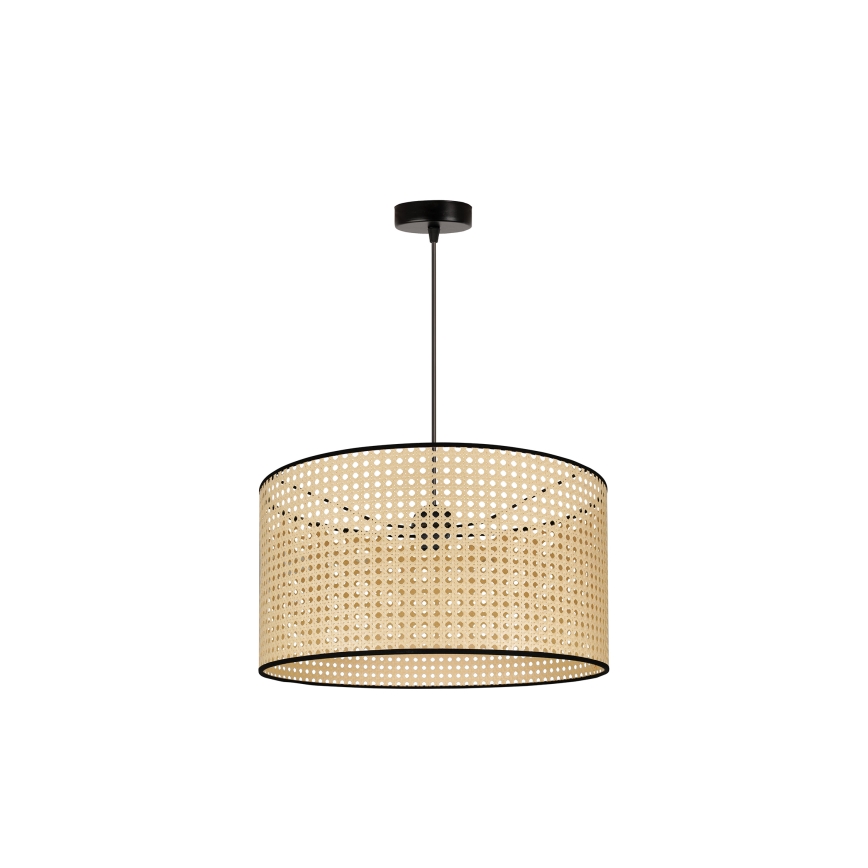 Duolla - Luster na sajli ROLLER 1xE27/15W/230V pr. 45 cm ratan/crno