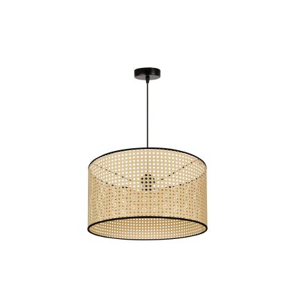Duolla - Luster na sajli ROLLER 1xE27/15W/230V pr. 45 cm ratan/crno