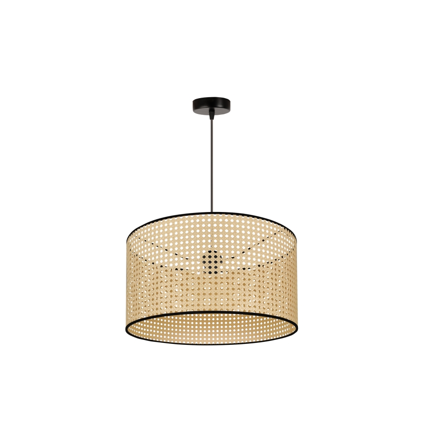 Duolla - Luster na sajli ROLLER 1xE27/15W/230V pr. 45 cm ratan/crno