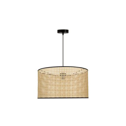 Duolla - Luster na sajli ROLLER 1xE27/15W/230V pr. 45 cm ratan/crno