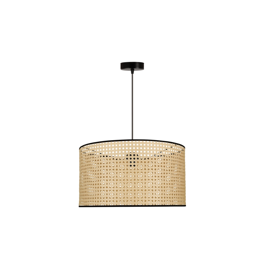 Duolla - Luster na sajli ROLLER 1xE27/15W/230V pr. 45 cm ratan/crno