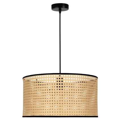 Duolla - Luster na sajli ROLLER 1xE27/15W/230V pr. 45 cm ratan/crno