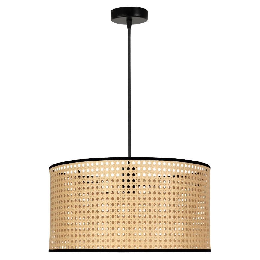 Duolla - Luster na sajli ROLLER 1xE27/15W/230V pr. 45 cm ratan/crno