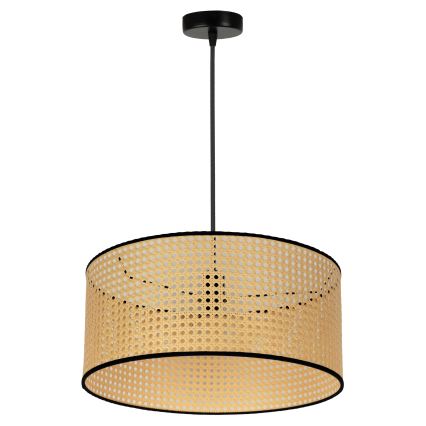 Duolla - Luster na sajli ROLLER 1xE27/15W/230V pr. 45 cm ratan/crno
