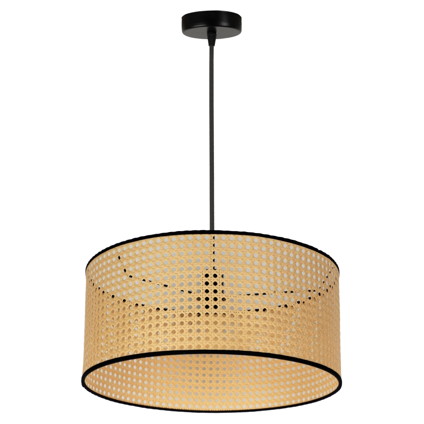 Duolla - Luster na sajli ROLLER 1xE27/15W/230V pr. 45 cm ratan/crno