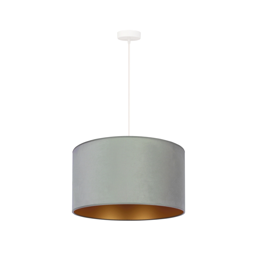Duolla - Luster na sajli ROLLER 1xE27/15W/230V, prečnik 40 cm, zelena/zlatna