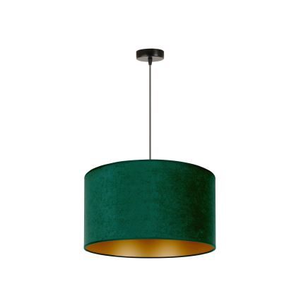 Duolla - Luster na sajli ROLLER 1xE27/15W/230V tamno pr. 40 cm zelena/zlatna