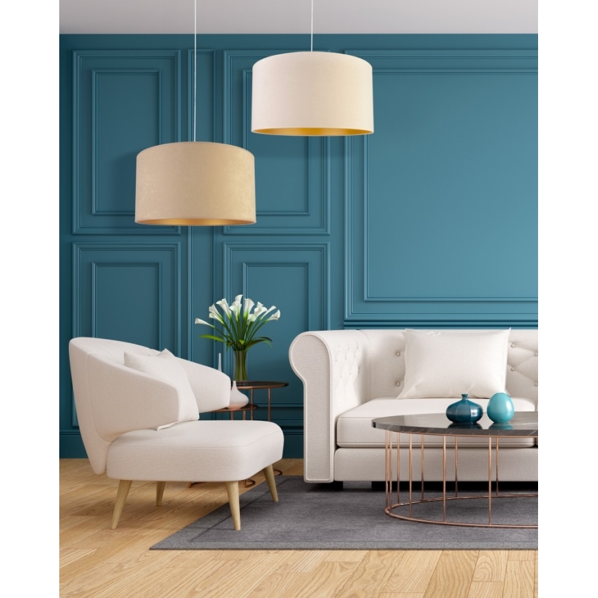 Duolla - Luster na sajli ROLLER 1xE27/40W/230V prečnik 40 cm krem