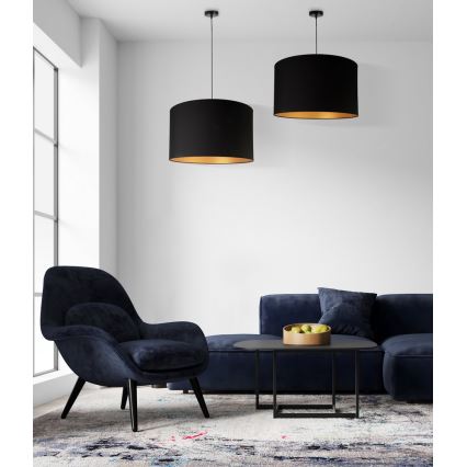 Duolla - Luster na sajli ROLLER 1xE27/40W/230V prečnik 45 cm crni