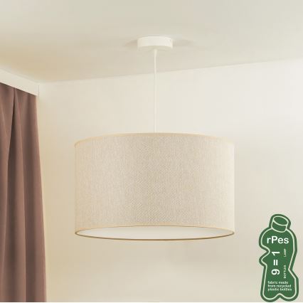 Duolla - Luster na sajli ROLLER ECO RECYCLING 1xE27/15W/230V pr. 45 cm kremasta