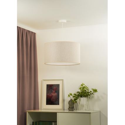 Duolla - Luster na sajli ROLLER ECO RECYCLING 1xE27/15W/230V pr. 45 cm kremasta