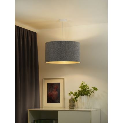 Duolla - Luster na sajli ROLLER ECO RECYCLING 1xE27/15W/230V pr. 45 cm sivo
