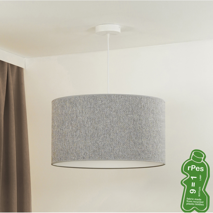 Duolla - Luster na sajli ROLLER ECO RECYCLING 1xE27/15W/230V pr. 45 cm sivo