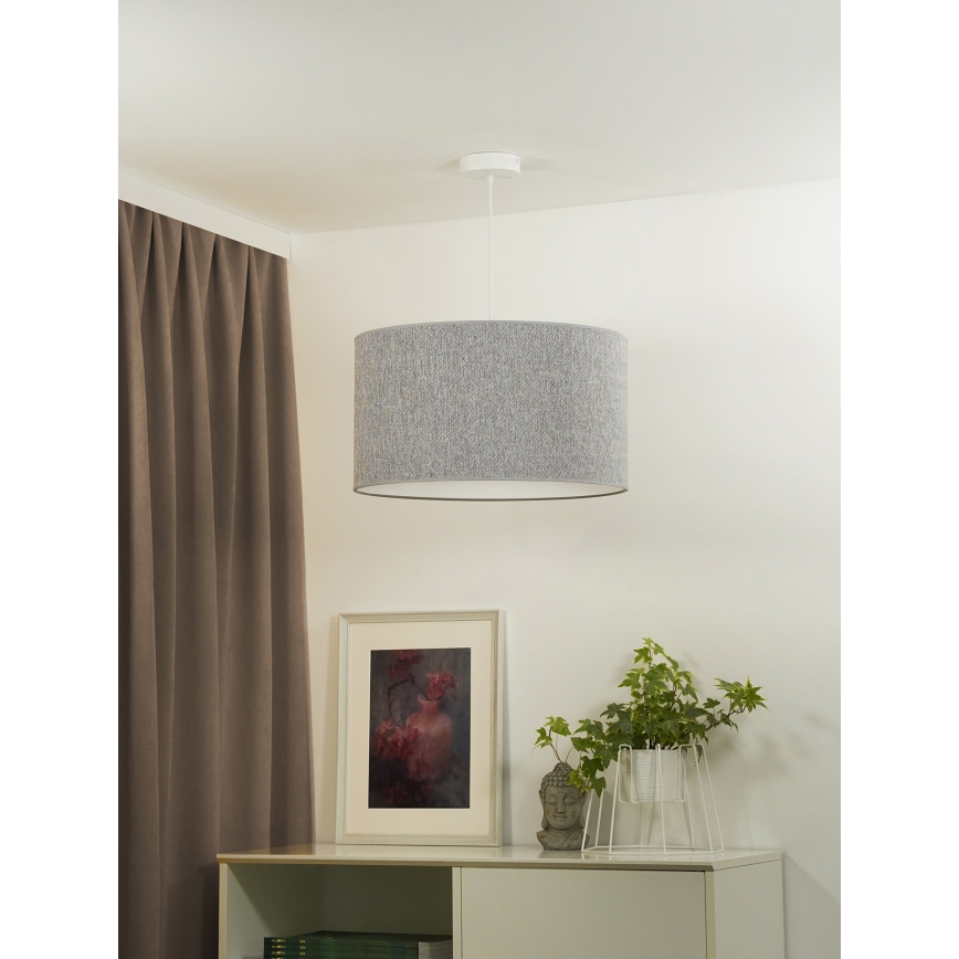 Duolla - Luster na sajli ROLLER ECO RECYCLING 1xE27/15W/230V pr. 45 cm sivo
