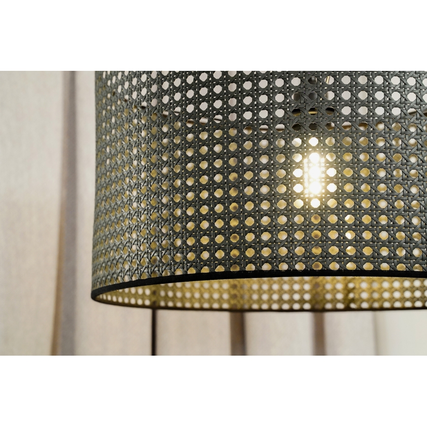 Duolla - Luster na sajli ROLLER RATTAN 1xE27/15W/230V pr. 45 cm crno
