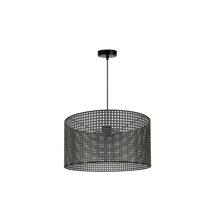 Duolla - Luster na sajli ROLLER RATTAN 1xE27/15W/230V pr. 45 cm crno