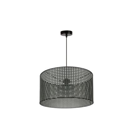 Duolla - Luster na sajli ROLLER RATTAN 1xE27/15W/230V pr. 45 cm crno