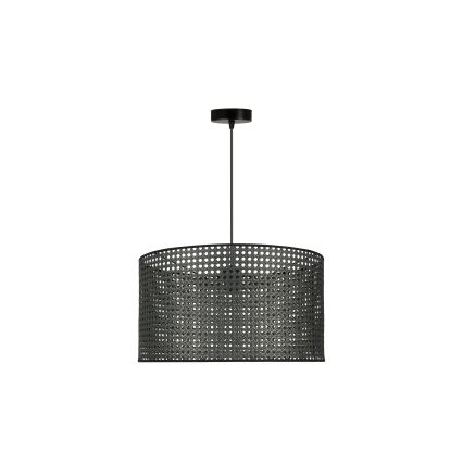 Duolla - Luster na sajli ROLLER RATTAN 1xE27/15W/230V pr. 45 cm crno