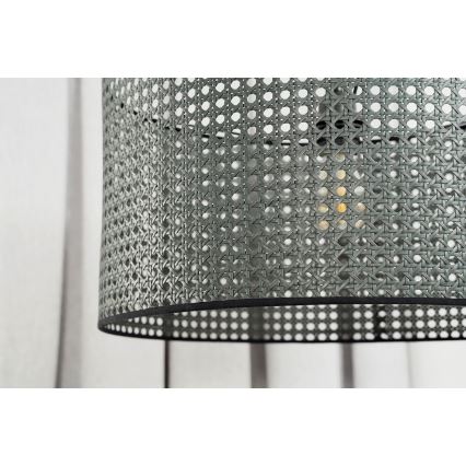 Duolla - Luster na sajli ROLLER RATTAN 1xE27/15W/230V prečnik 45 cm, crn