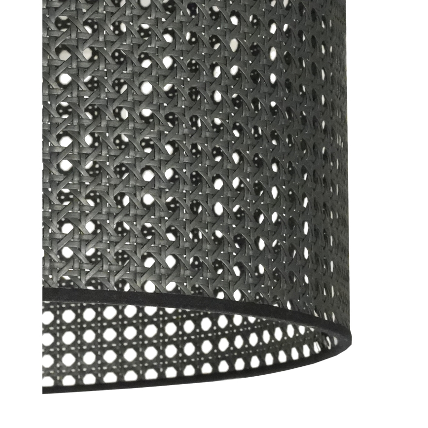 Duolla - Luster na sajli ROLLER RATTAN 1xE27/15W/230V prečnik 45 cm, crn