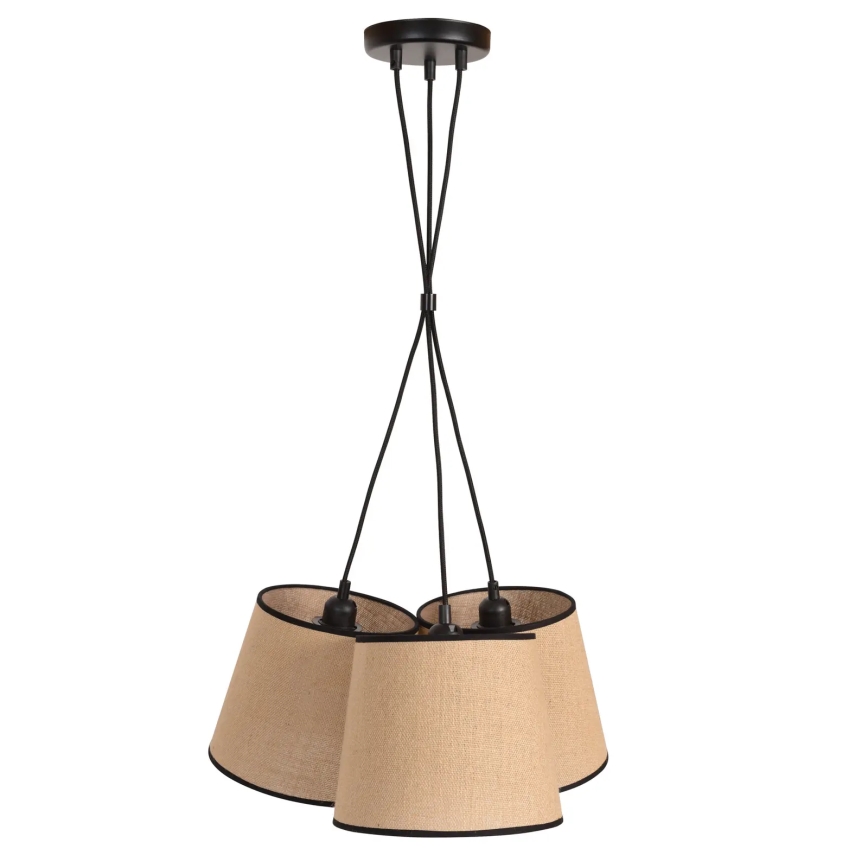 Duolla - Luster na sajli ROSSA 3xE27/15W/230V pr. 45 cm braon/crno