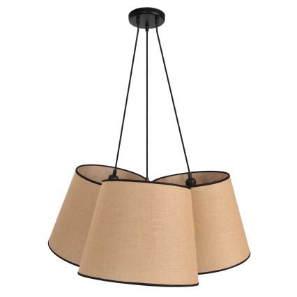 Duolla - Luster na sajli ROSSA 3xE27/15W/230V Ø 75 cm braon/crna