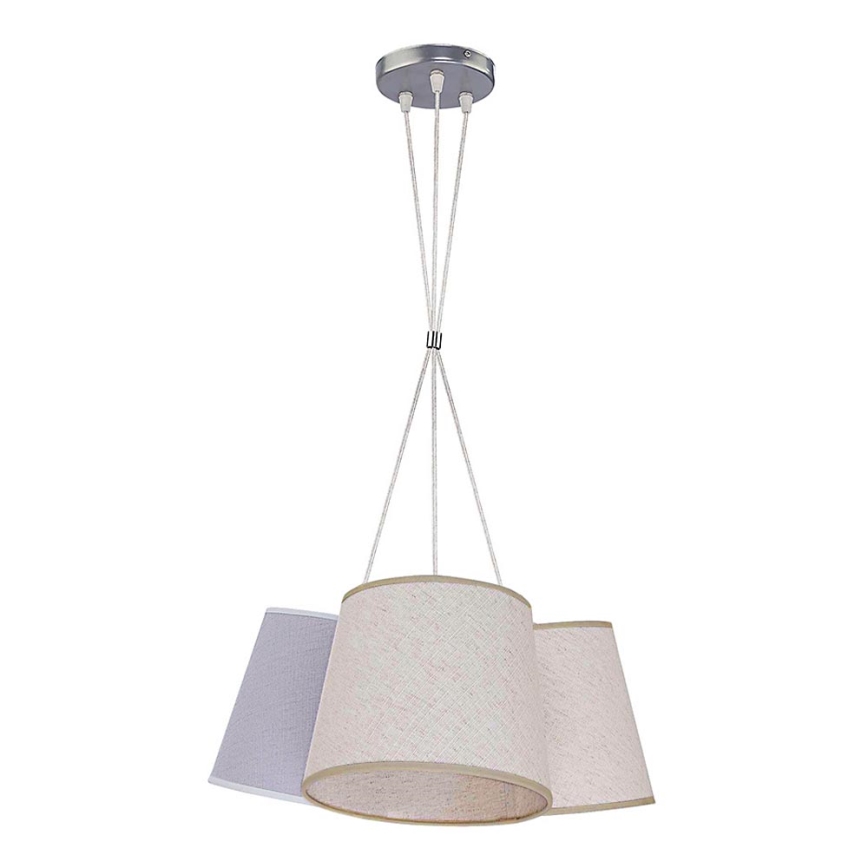 Duolla - Luster na sajli ROSSA 3xE27/40W/230V bež/sivo