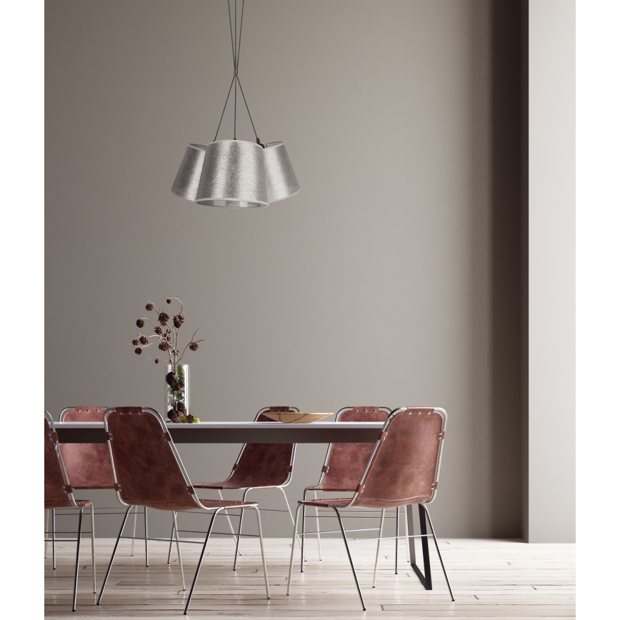Duolla - Luster na sajli ROSSA 3xE27/40W/230V srebrno