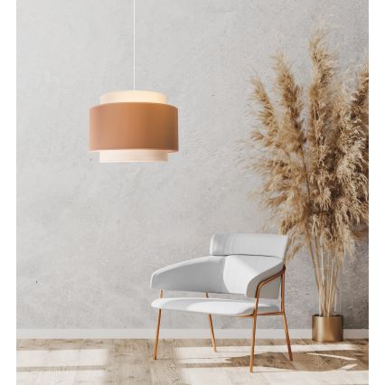 Duolla - Luster na sajli SOHO 1xE27/40W/230V preč. 40 cm bež/krem