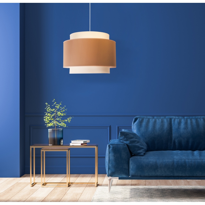 Duolla - Luster na sajli SOHO 1xE27/40W/230V preč. 40 cm bež/krem