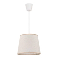 Duolla - Luster na sajli SOLO 1xE27/40W/230V svetla pr. 24 cm bež