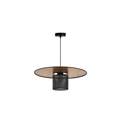 Duolla - Luster na sajli TOKYO RATTAN 1xE27/15W/230V pr. 50 cm zlatna/crno