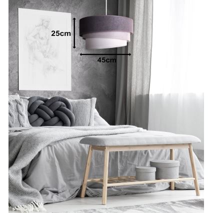 Duolla - Luster na sajli TRIO 1xE27/15W/230V pr. 45 cm antracit/sivo/bela