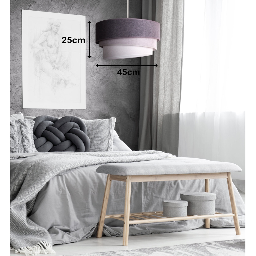 Duolla - Luster na sajli TRIO 1xE27/15W/230V pr. 45 cm antracit/sivo/bela