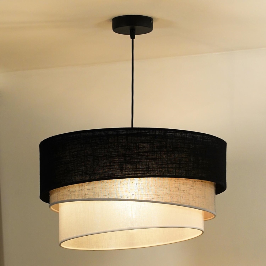 Duolla - Luster na sajli TRIO 1xE27/15W/230V pr. 45 cm crno/sivo/bela