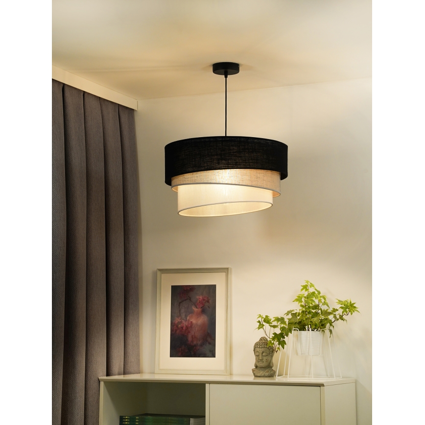 Duolla - Luster na sajli TRIO 1xE27/15W/230V pr. 45 cm crno/sivo/bela