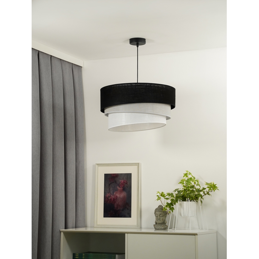 Duolla - Luster na sajli TRIO 1xE27/15W/230V pr. 45 cm crno/sivo/bela